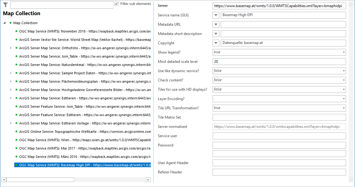 OGC Map Service (WMTS) configuration OGC Map Service (WMTS) configuration