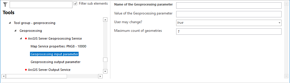 Geoprocessing input parameter configuration