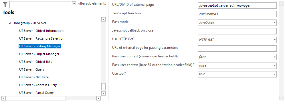 Configuration - UT Server Editing Manager