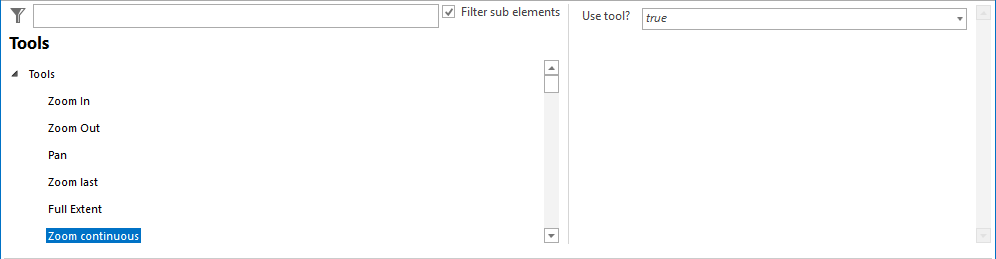 Zoom continuous tool configuration