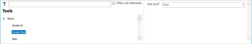 Zoom out tool configuration