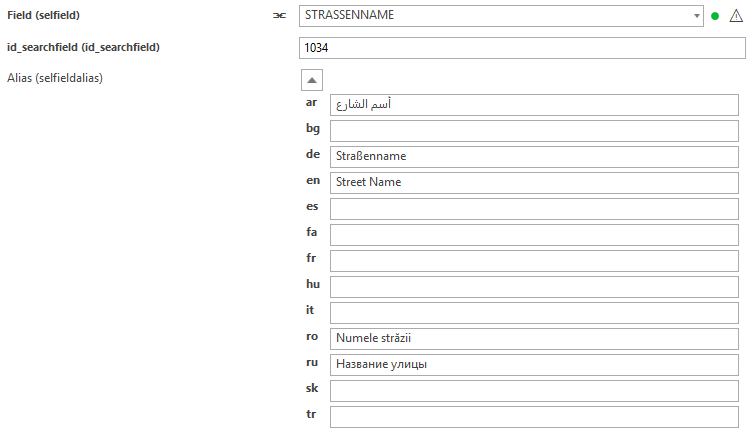Editing language-dependent texts in the configuration Editing language-dependent texts in the configuration