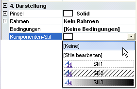 Einstellung eines Komponentenstiles Einstellung eines Komponentenstiles