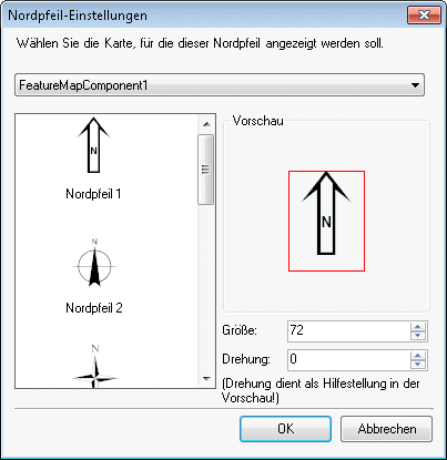 Nordpfeil – Einstellungen Nordpfeil – Einstellungen