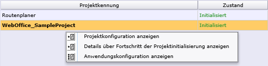 Projekt ID Kontextmenü