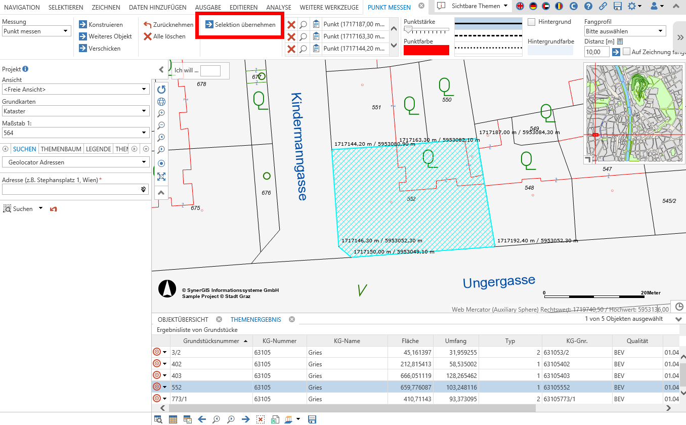 Selektionsgeometrie übernehmen im WebOffice core client Selektionsgeometrie übernehmen im WebOffice core client
