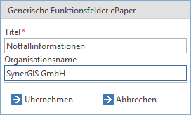 Generische Funktionsfelder des WebOffice ePaper Berichtes Generische Funktionsfelder des WebOffice ePaper Berichtes
