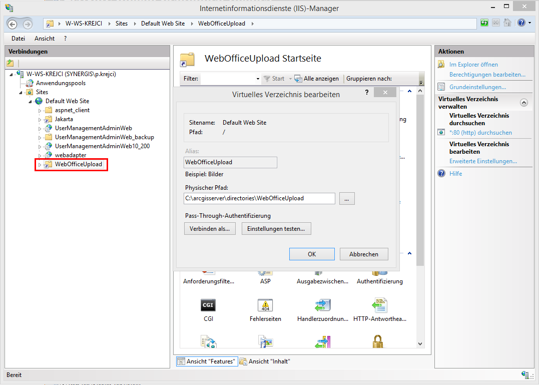 Ein virtuelles Verzeichnis im IIS erzeugen Ein virtuelles Verzeichnis im IIS erzeugen