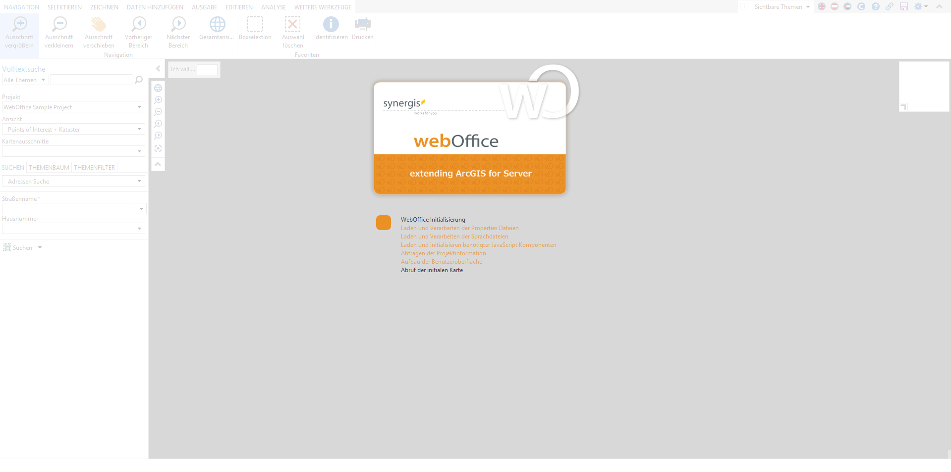 Benutzerdefinierte graue Hintergrundfarbe im Kartenbereich des WebOffice core Clients