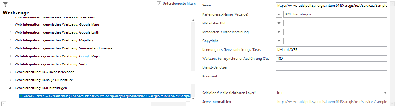 Konfiguration Geoverarbeitung Konfiguration Geoverarbeitung