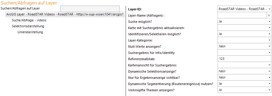 Konfiguration einer Suche für den Video-Layer Konfiguration einer Suche für den Video-Layer