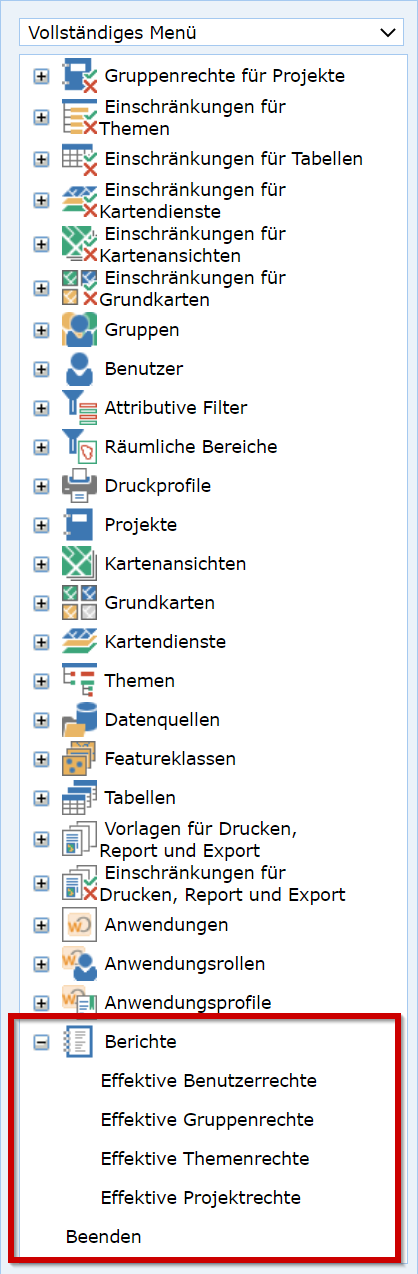 Berichte in UserManagement Admin Web