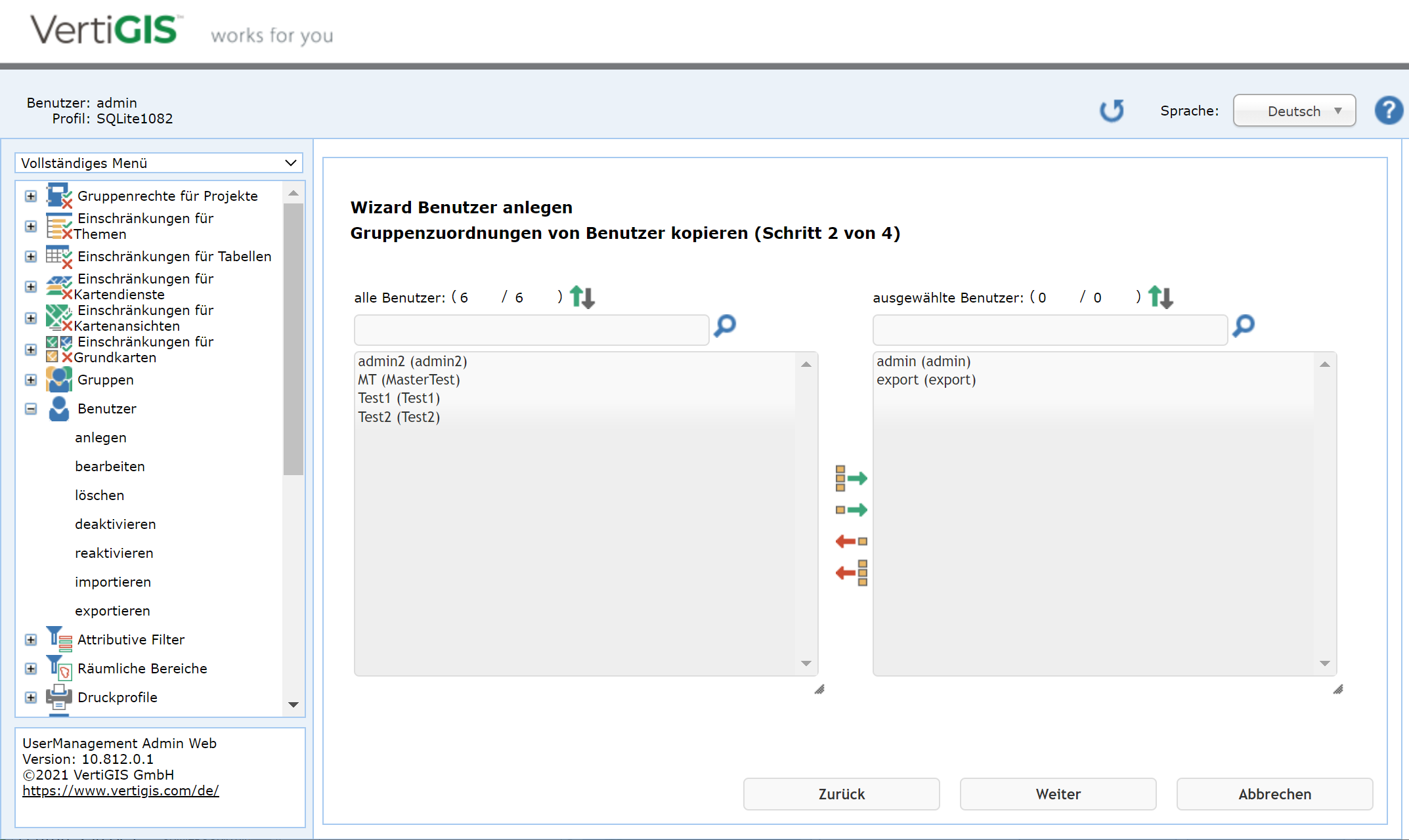 Benutzer anlegen - Schritt 2 Benutzer anlegen - Schritt 2