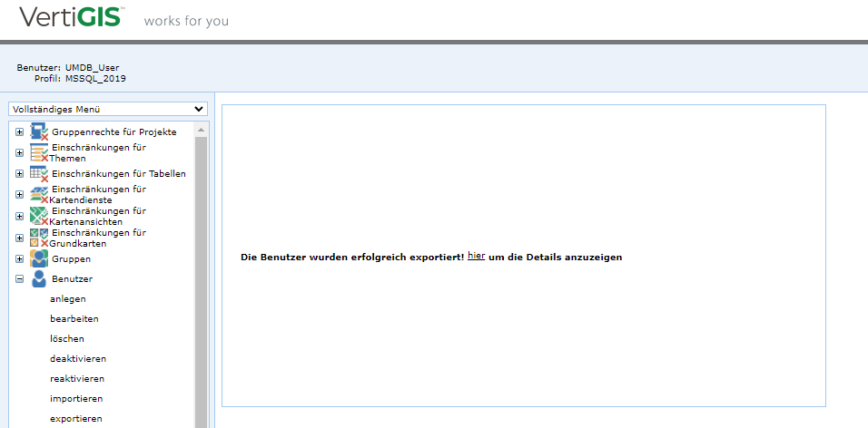 Benutzer exportieren Benutzer exportieren