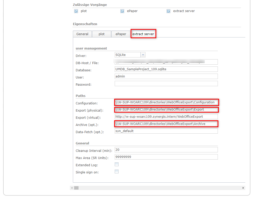 Verzeichnisse für WebOffice extract server anpassen Verzeichnisse für WebOffice extract server anpassen