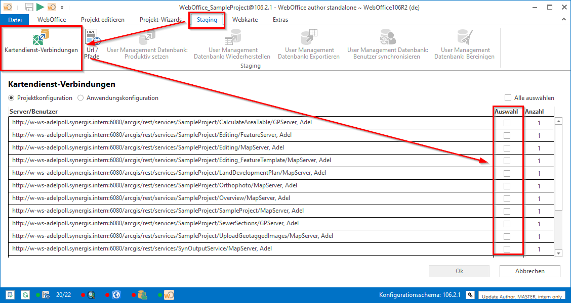 Kartendienstverbindungen ändern Kartendienstverbindungen ändern