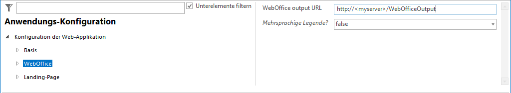 Konfiguration WebOffice Output URL