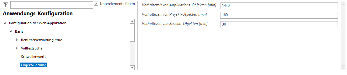 Object-Caching Konfiguration Object-Caching Konfiguration