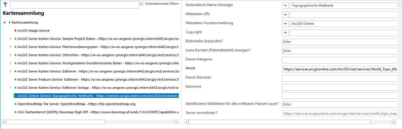 ArcGIS Online-Service Konfiguration ArcGIS Online-Service Konfiguration