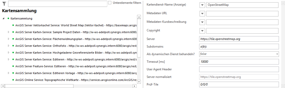 Auswahl eines OpenStreetMap Dienstes Auswahl eines OpenStreetMap Dienstes