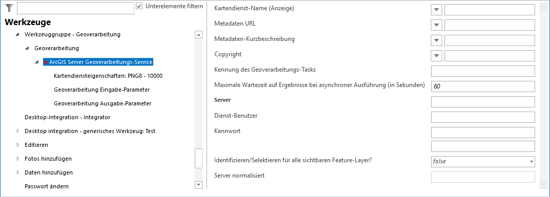 Konfiguration ArcGIS Server Geoverarbeitungs-Service Konfiguration ArcGIS Server Geoverarbeitungs-Service