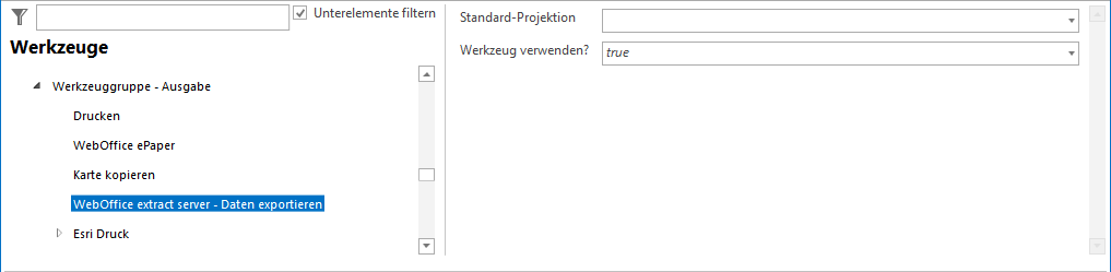 Konfiguration WebOffice extract server - Datenextraktion