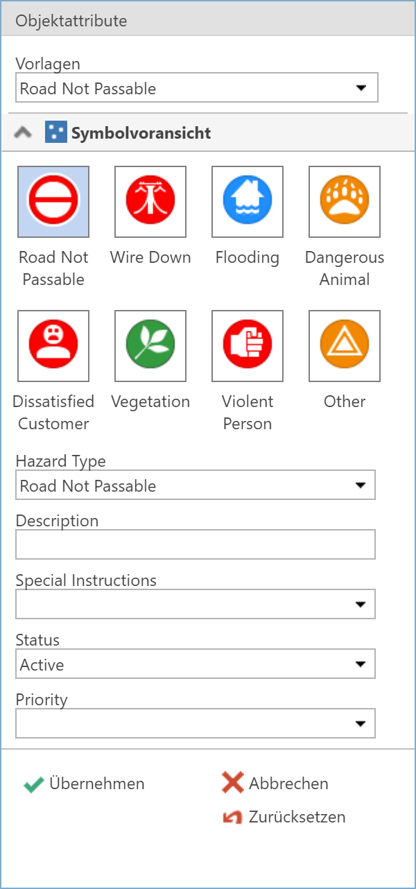 Symbolvoransicht im WebOffice core Client