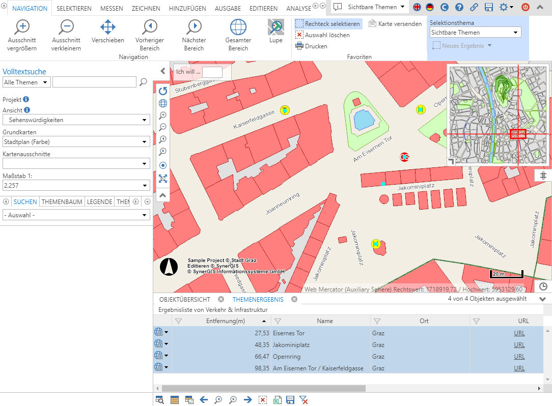 Ergebnis einer Umgebungssuche