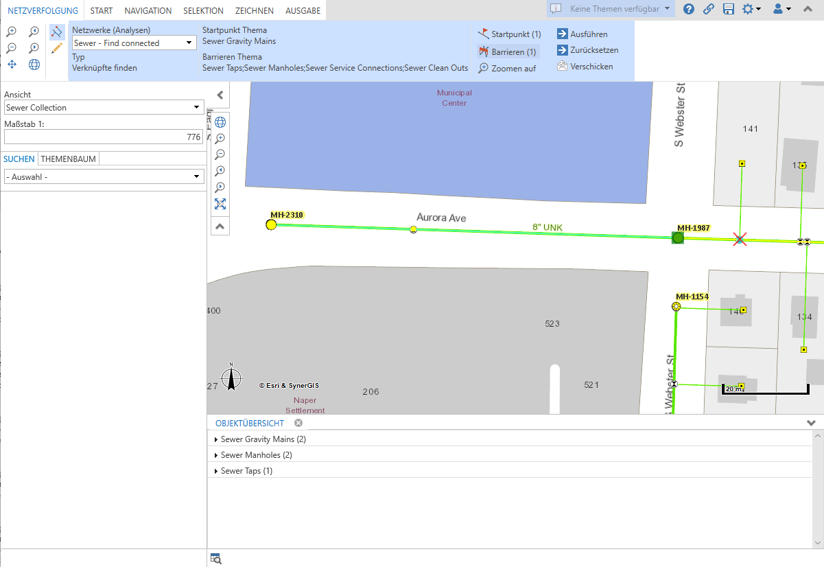 Netzverfolgung im WebOffice core Client