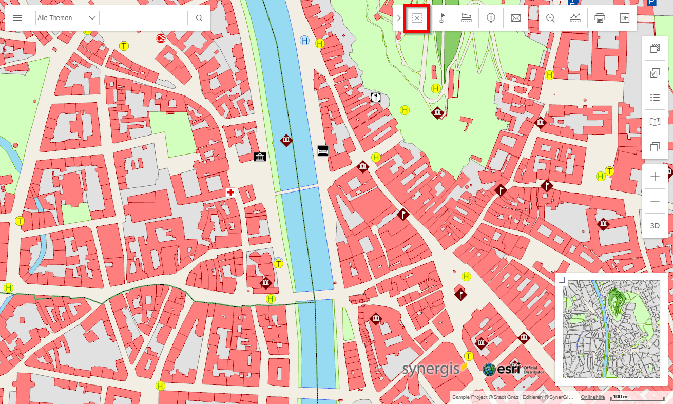 Werkzeug Selektion/Markup löschen im WebOffice flex Client