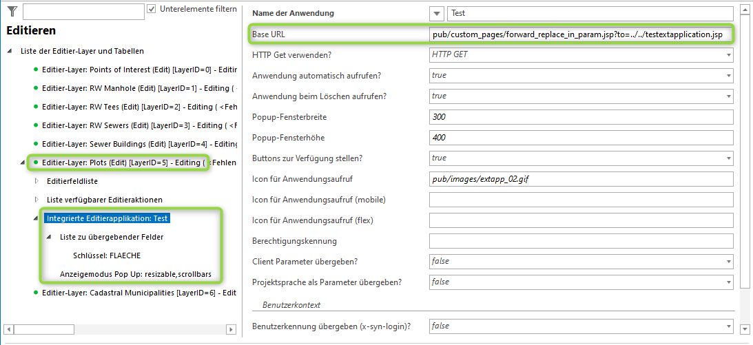 Integrierte Editierapplikation mit Custom Page zum Ersetzen