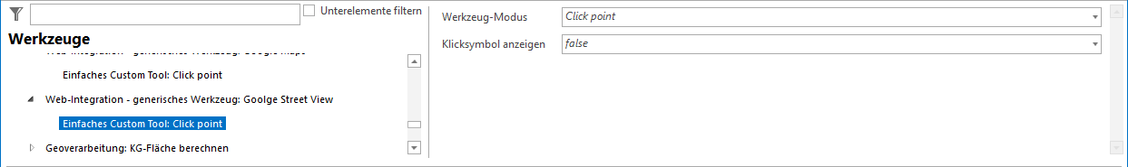 Konfiguration eines Einfachen Custom Tool für Google Street View