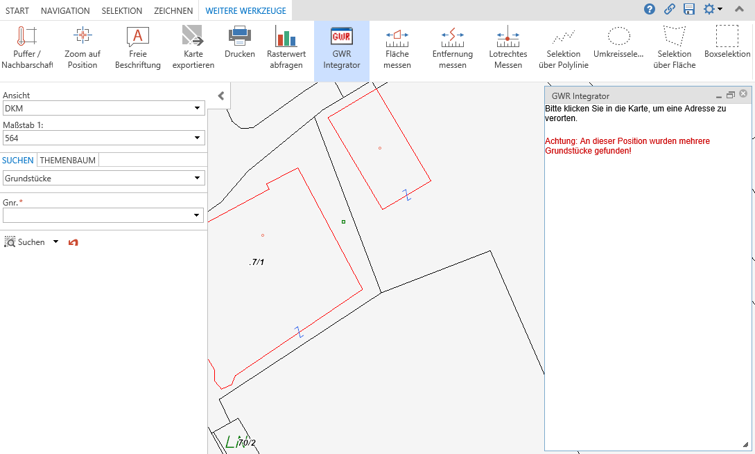 GWR-Integrator mit mehreren Grundstücken