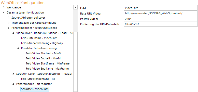 Konfiguration des Pfades zu den Befahrungsvideos