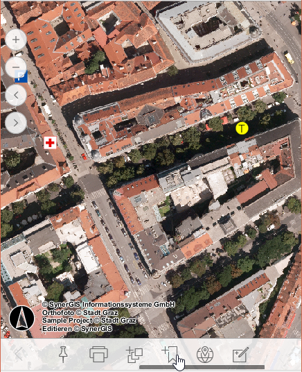 Bewegen der unteren Werkzeugleiste mittels Scrollbalken (Phone-Modus)