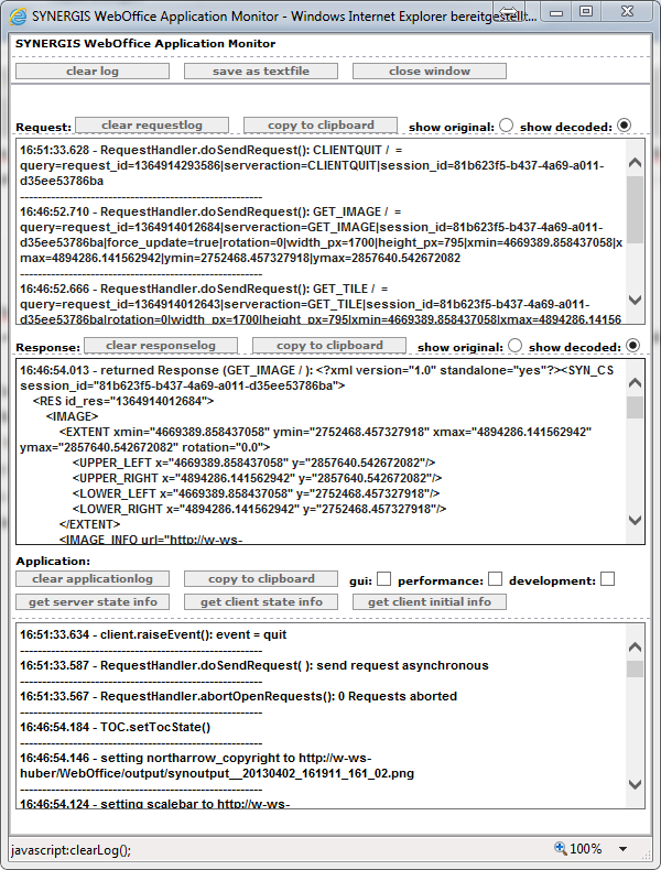 Log-Monitor nach Projektaufruf
