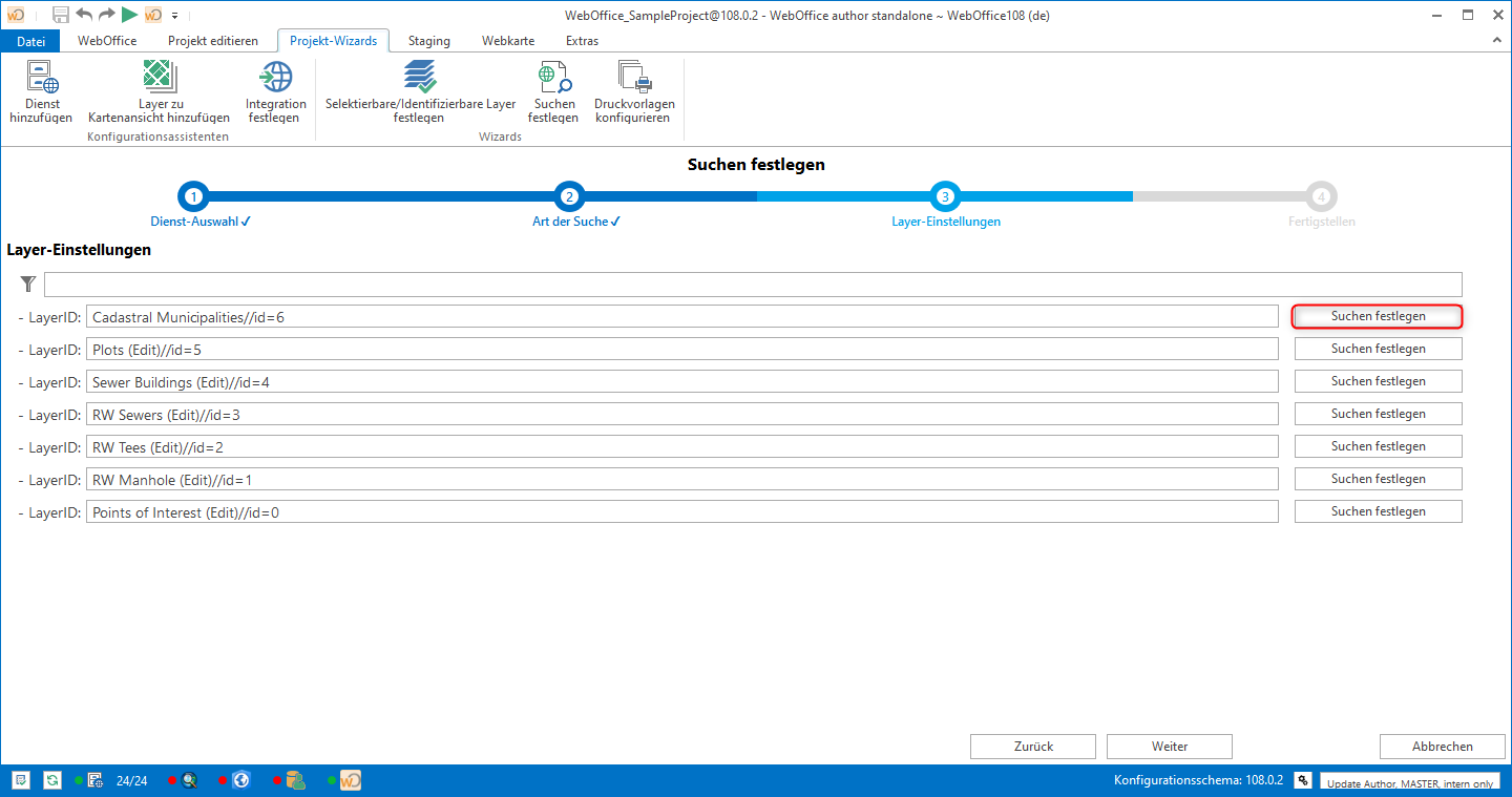 Assistent ArcGIS-Suche erstellen - Suche festlegen