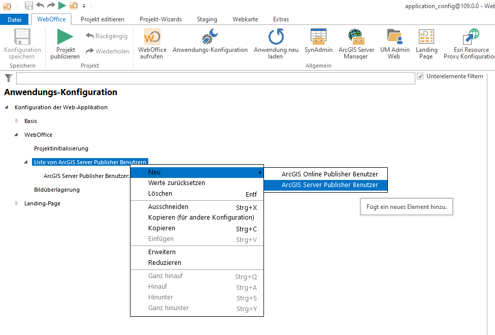 Hinzufügen des "ArcGIS for Server Publisher-Benutzer"