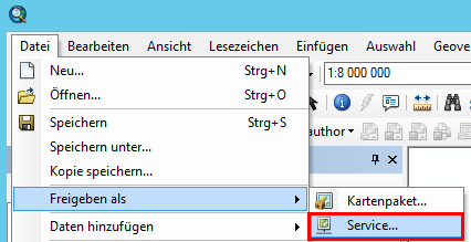 Freigeben als Service in ArcMap