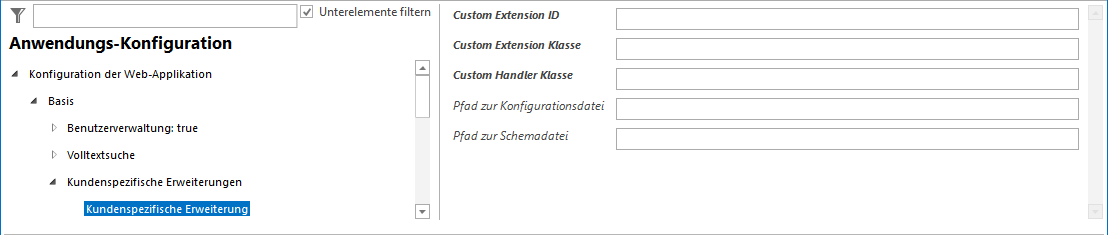Kundenspezifische Erweiterungen Konfiguration