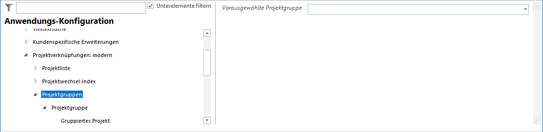 Konfiguration der Projektgruppen&nbsp;
