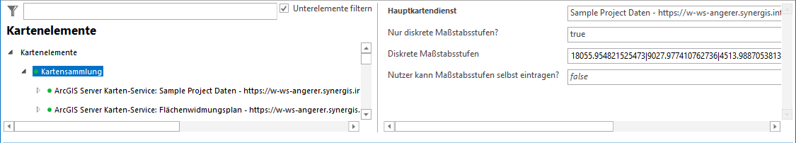 Konfiguration Kartensammlung