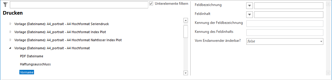 Konfiguration Vorname