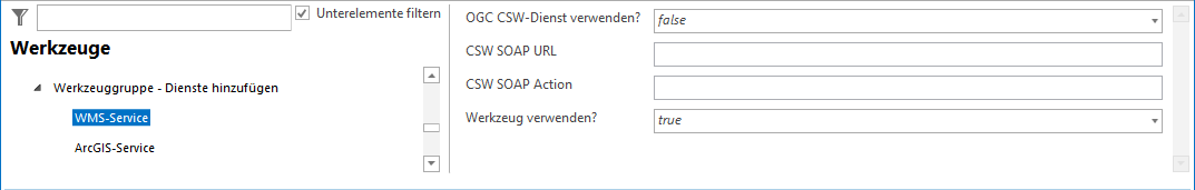 Konfiguration des Werkzeuges WMS-Dienst hinzufügen