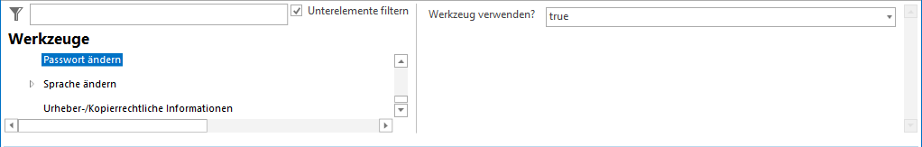 Passwort ändern Konfiguration