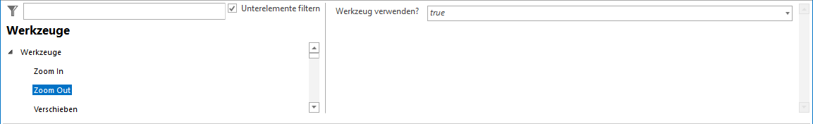 Konfiguration Zoom Out