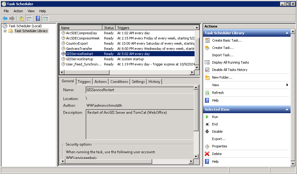 Windows Task Scheduler - configuration of daily server restart