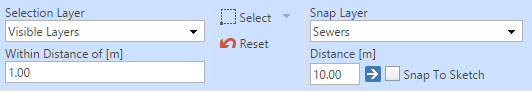 Select Circle tool settings including snap profile/layer Select Circle tool settings including snap profile/layer