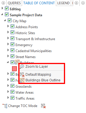 Context menu of the "Simple Thematic Mapping" functionality within the table of contents Context menu of the "Simple Thematic Mapping" functionality within the table of contents