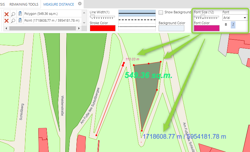 Measure Tool Textstyle
